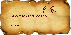 Czvetkovics Zalán névjegykártya